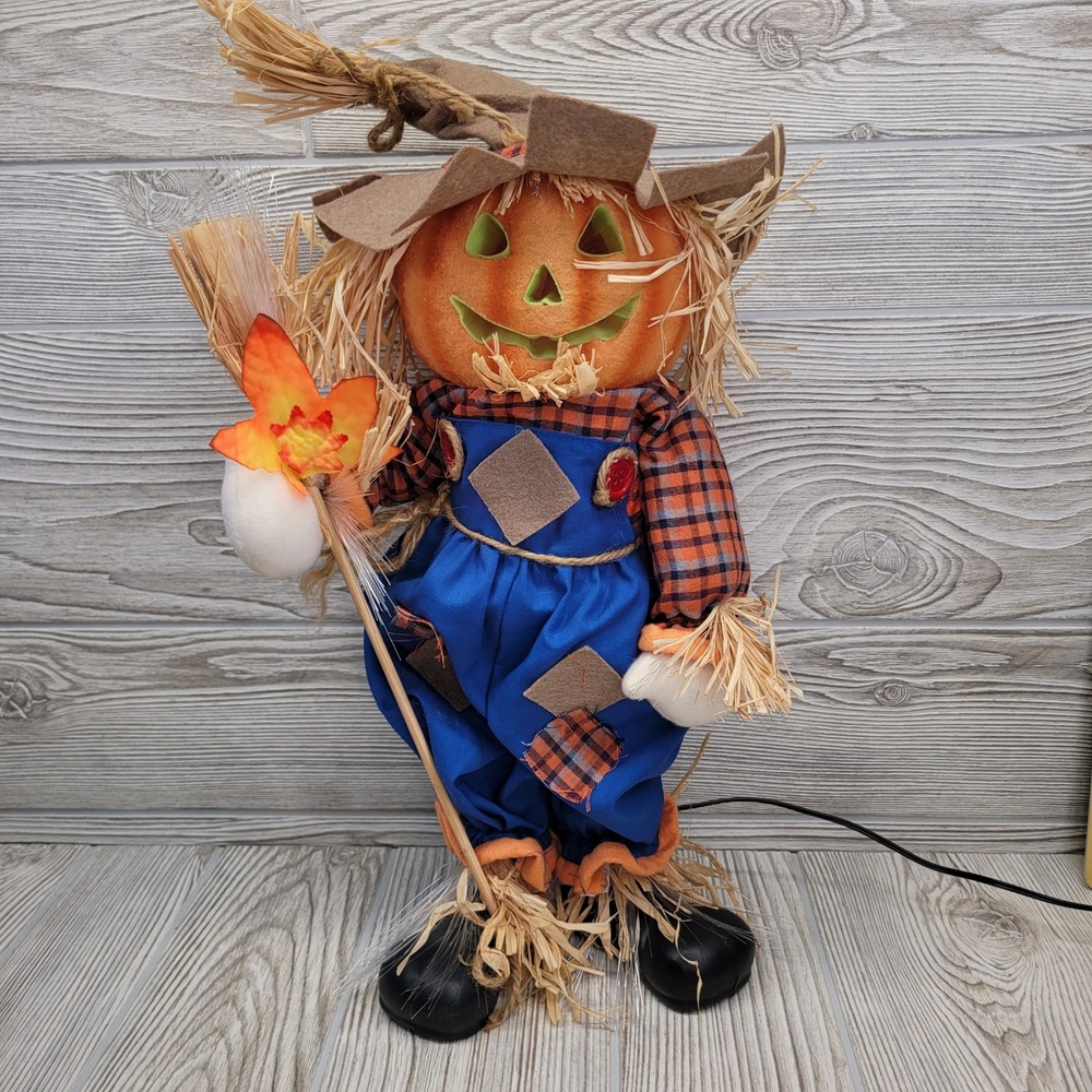 Fiber Optic Pumpkin Scarecrow Standing Halloween Decoration Fall‎ Harvest Autumn